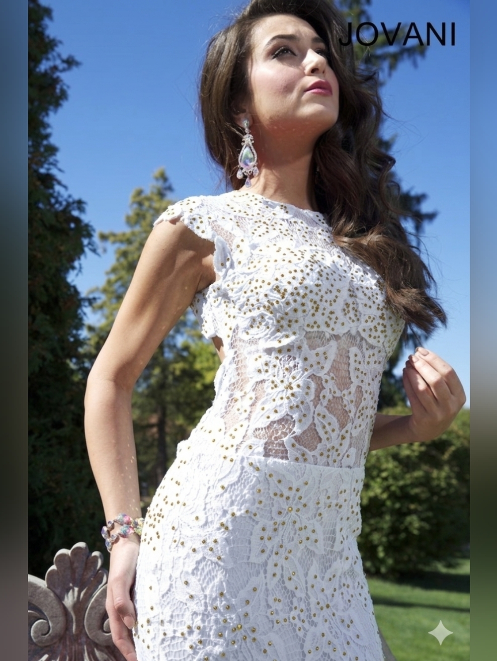 NWT Jovani Size 14 Embellished Lace Wedding Evening Gown